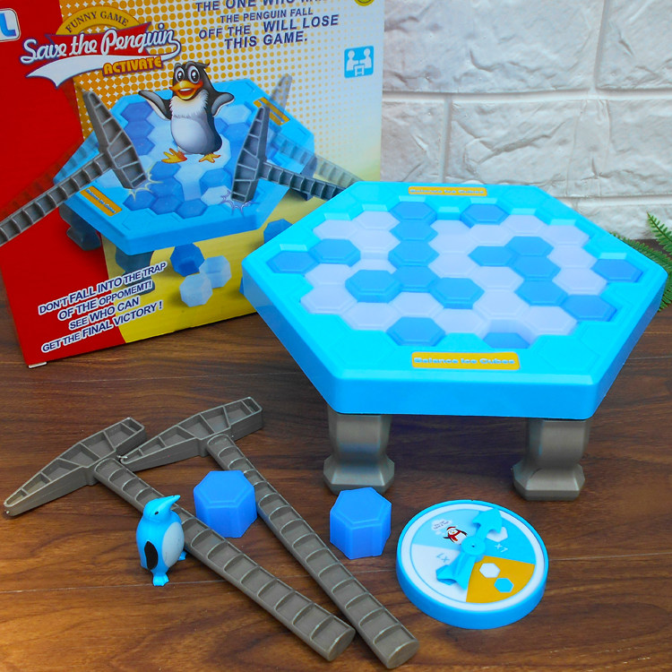 Children's Yi Kung-intelligent block saves penguins tap ice breaker table game ice block ice block interactive toy
