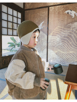 MINIV KIDS baby autumn and winter corduroy jacket plus thin cotton baby jacket top