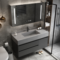 Light luxury rock slab bathroom cabinet combination modern simple wash basin toilet wash stand mirror cabinet set customization