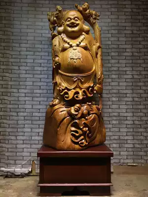 Hot sale spot African Rosewood figure Buddha statue carving root carving ornaments multi-son multi-Fu bag Maitreya wood carving