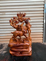 Hot spot African rosewood make money with deer road launch solid wood root carving ornaments specifications 43-21-76