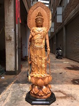 Spot root carving ornaments Guanyin figure wood carving crafts Living room collection dedicated to Lao Rosewood floor-to-ceiling large pieces