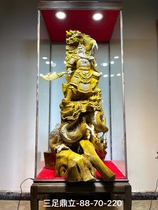 Hot Selling Gold Silk Nanmu Root Carving Swing Piece Living Room Handicraft Wood Carving Guan Gong Wu Chaise Spot Three Foot Tripod Spot