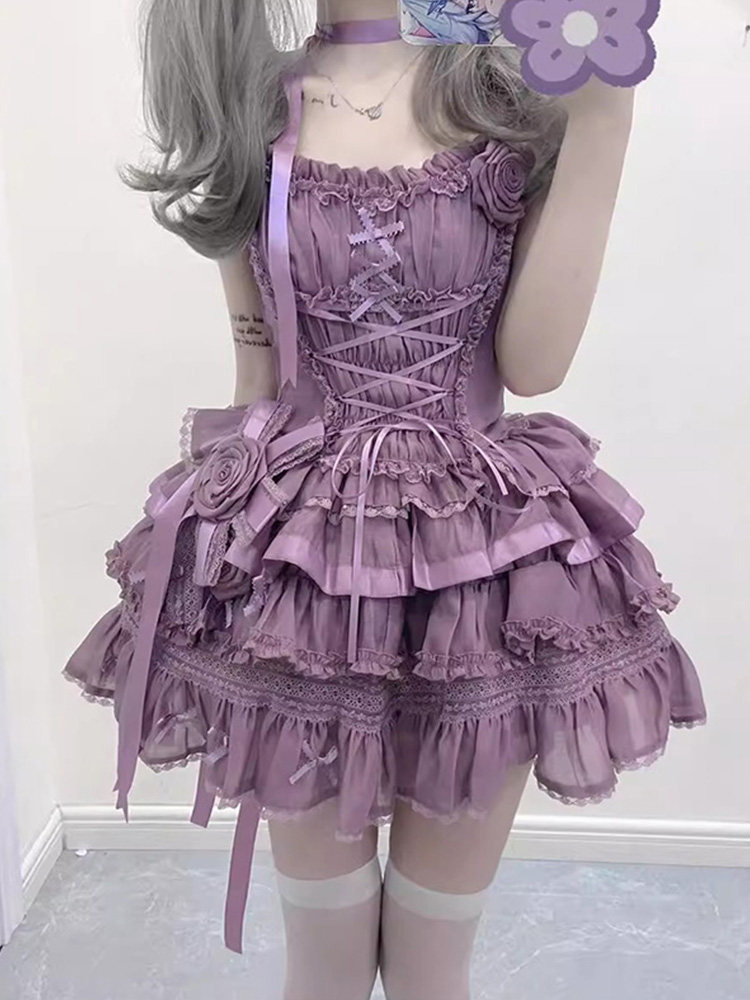 ロリータワンピセット パープル オリジナル lolita クラシカル