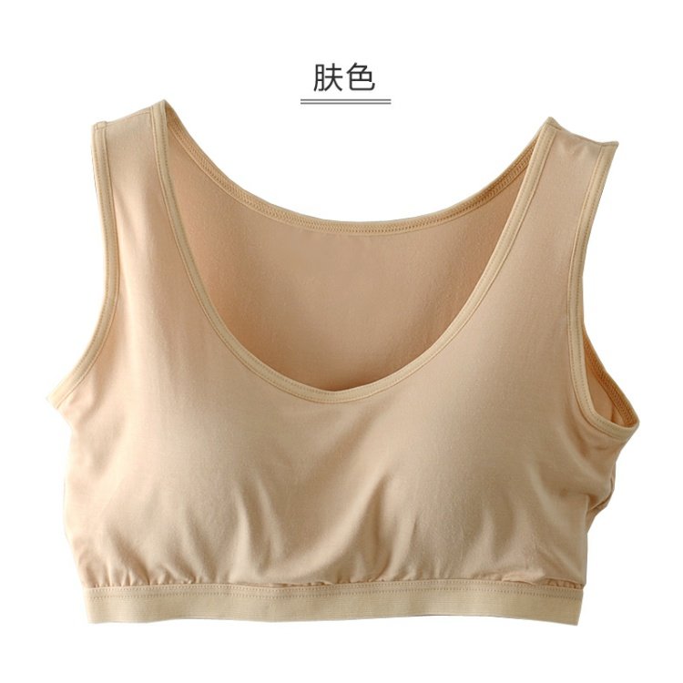Modal áo ngực một mảnh áo ngực bên trong dây đeo dưới ngắn cổ tròn nửa áo vest mùa hè quần áo mới của phụ nữ áo ống