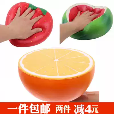 squishy slow rebound Fruit Strawberry super huge model peach watermelon orange soft pinch music vent decompression toys
