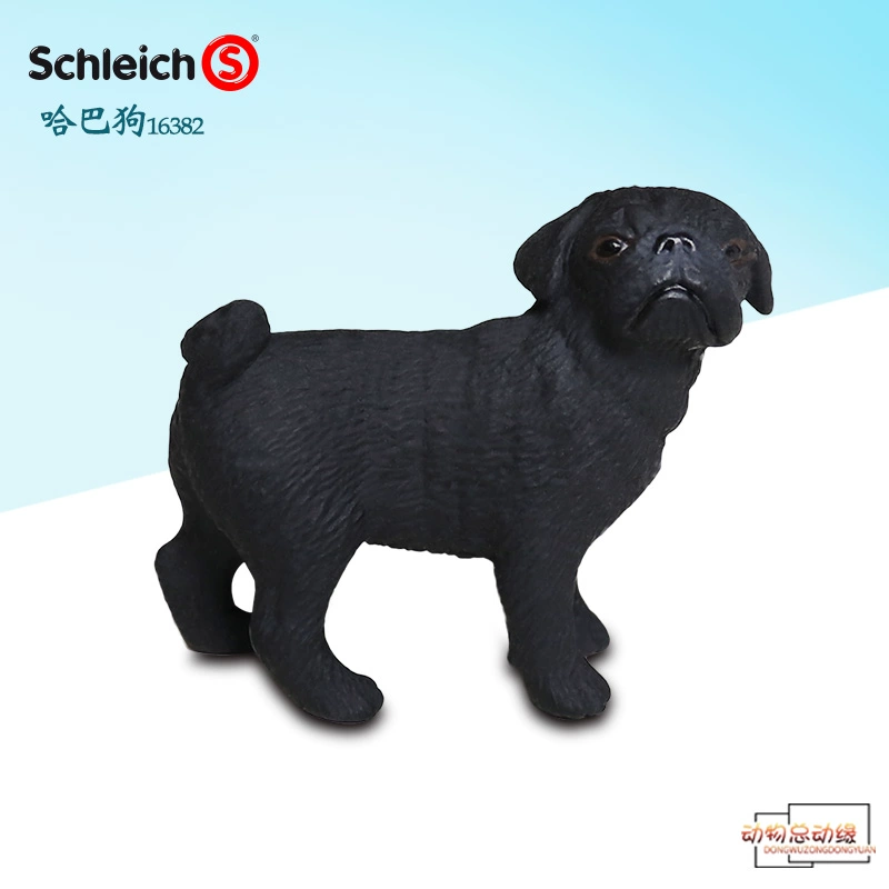 German Schleich Pug 16382 Black Dog Simulation Dog Đồ chơi trẻ em Mô hình bằng nhựa Con chó trang trí - Đồ chơi gia đình