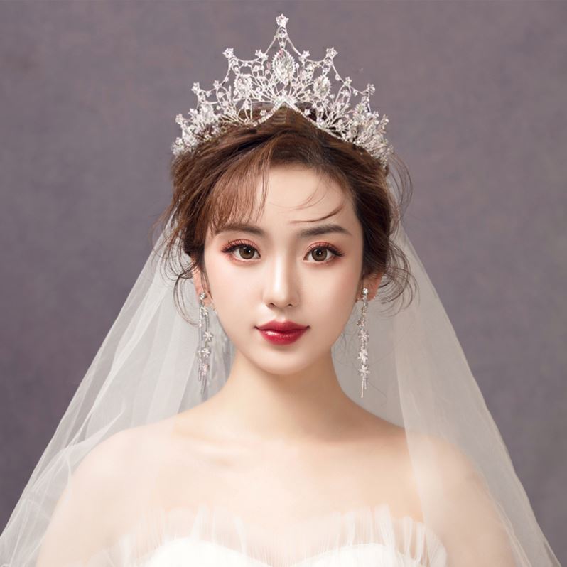 Wedding Bridal Bridal Headwear 2021 New Crown Atmosphere Superior Sensational Hairstyle Sensual Hairstyle Sensual Hair Accessories White Yarn