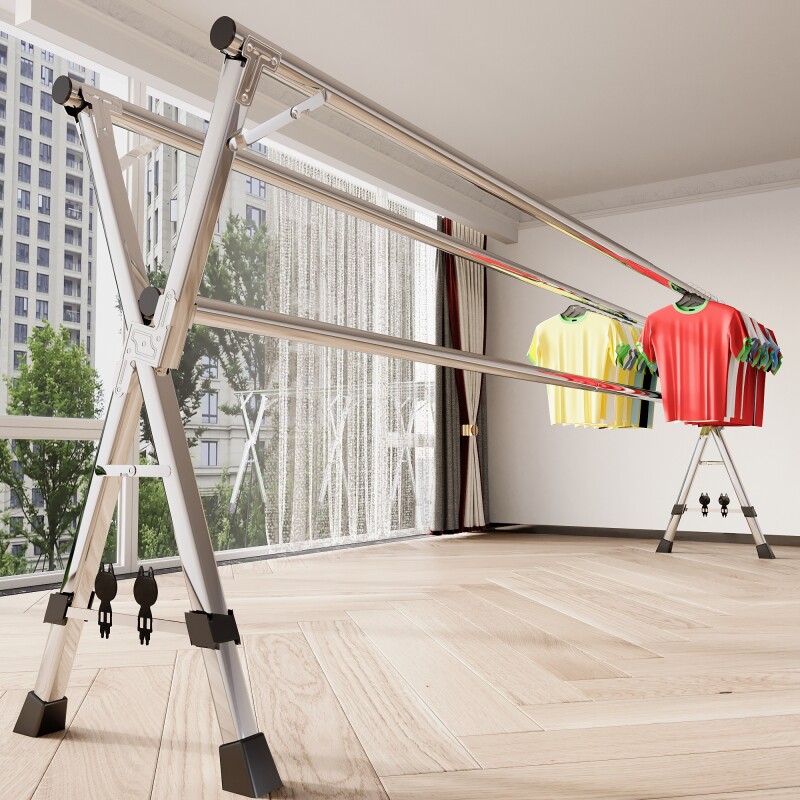 Clothes hanger floor folding outdoor thickened outdoor thickened with coarse sunburn clothes special bracket cool quilt cover sunbeds new