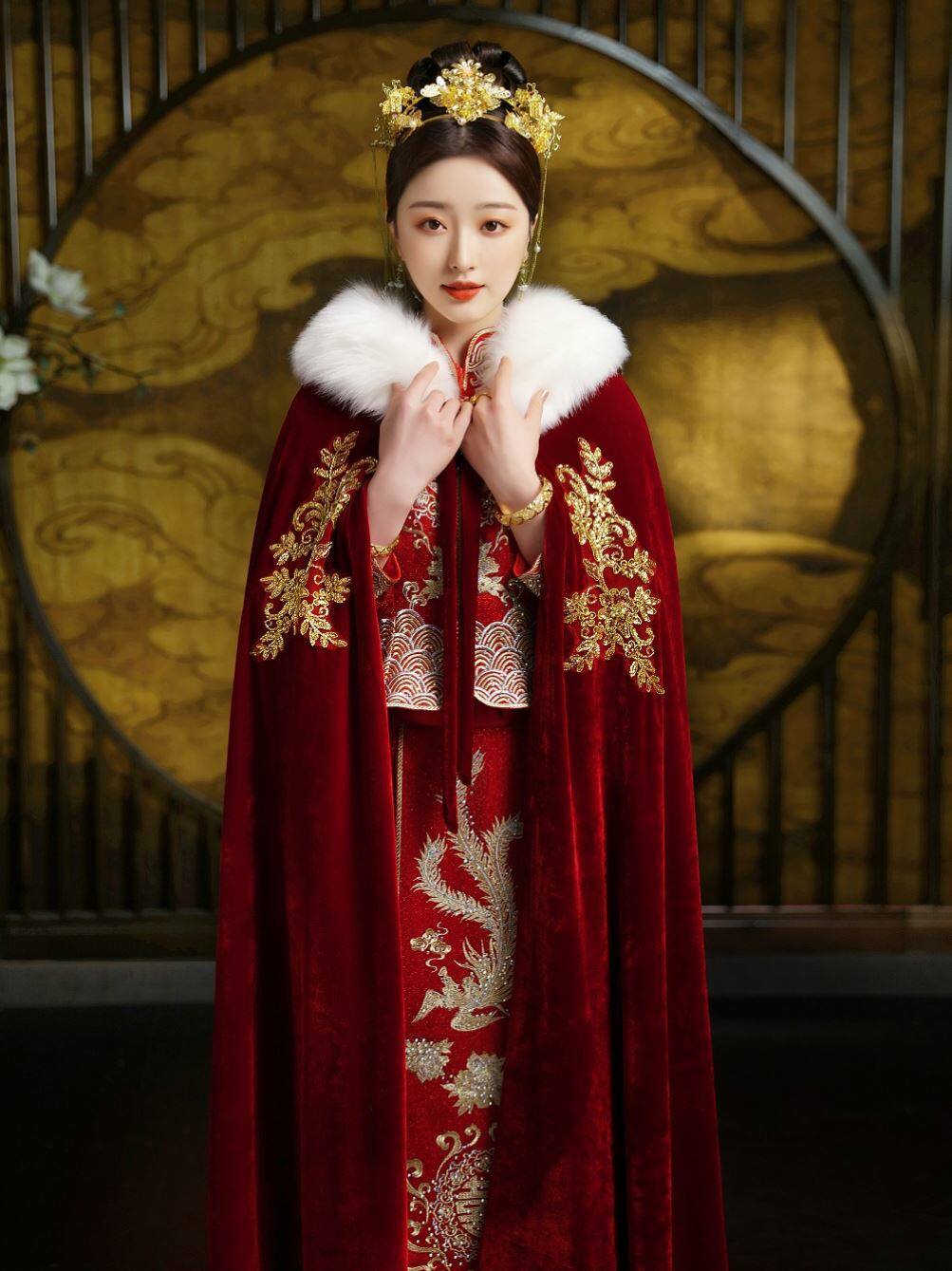 Wedding Show and Cape Cape Big Shawl Superior Fashion Foreign Pie High-end Red Bridal Chinese Wedding 2021 New