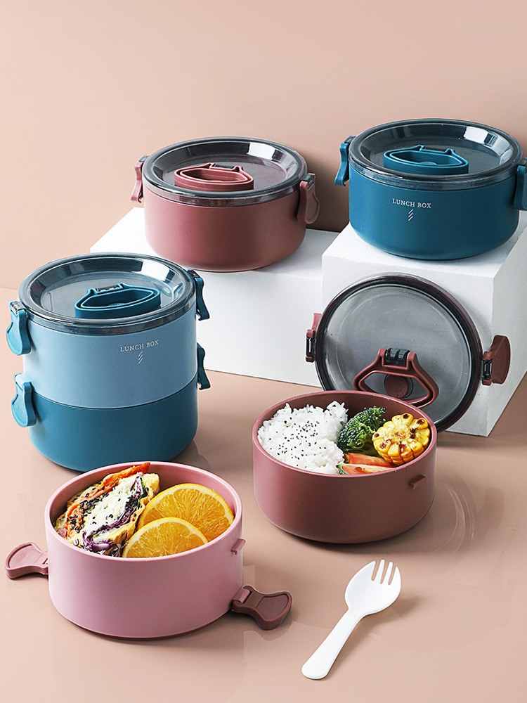 Breakfast Box Portable Office Workers Sandwiches Boxed Lunch Box Slimming Meals Small Lunch Box Small Mini-Microwave Oven Light Double