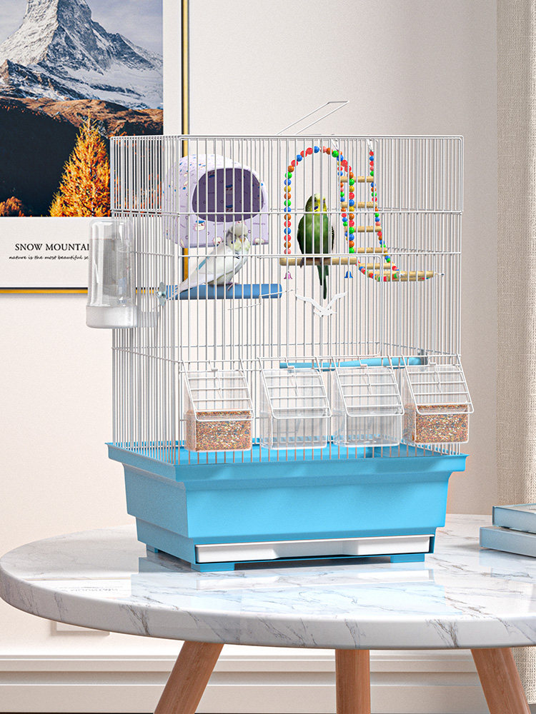 Pet Shangtian parrot live bird bird cage Large stainless steel bird cage Household tiger skin Xuanfeng luxury villa breeding cage