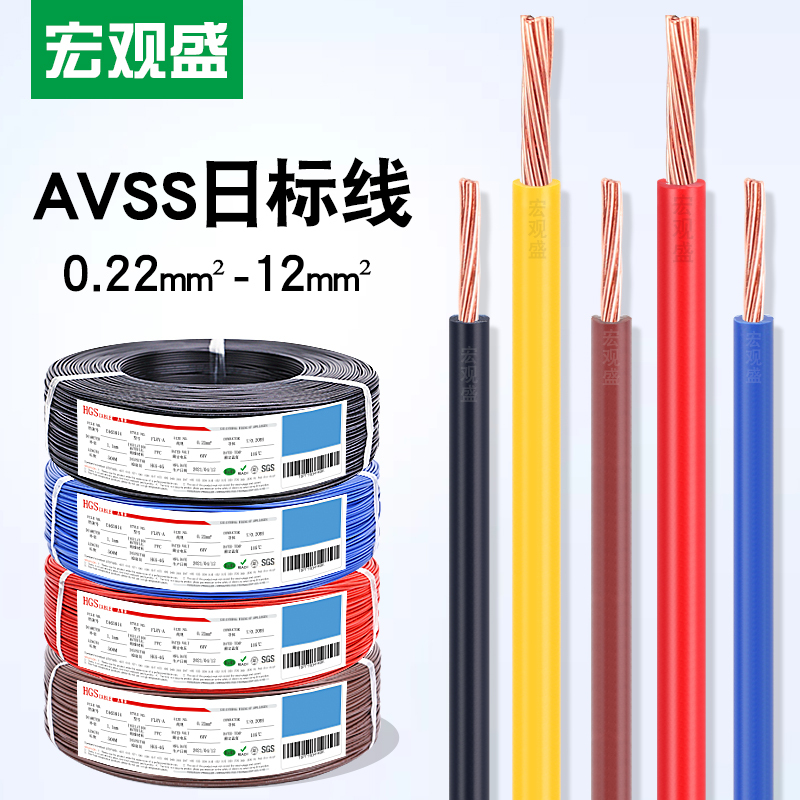 Macro Sheng Japanese Standard Wire 0.22 0.85 1.25 4 6 8 10 12mm Square Pure Copper Avss Car Wire Macro Sheng Japanese Standard Wire 0.22 0.85 1.25 4 6 8 10 12mm Square Pure Copper Avss Car Wire
