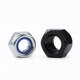 Galvanized nylon anti-loosening self-locking nut black nickel-plated anti-slip locking hexagonal screw cap M2M2.5M3M4M5-M16