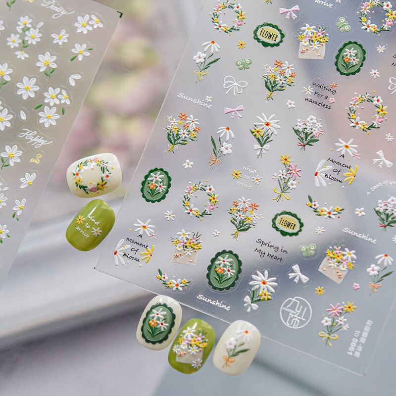 Fresh and Simple Spring Daisy Nail Stickers, High-End Versatile Spring Small Flower Colored Pencil Daisy Nail Stickers Fresh and Simple Spring Daisy Nail Stickers, High-End Versatile Spring Small Flower Colored Pencil Daisy Nail Stickers