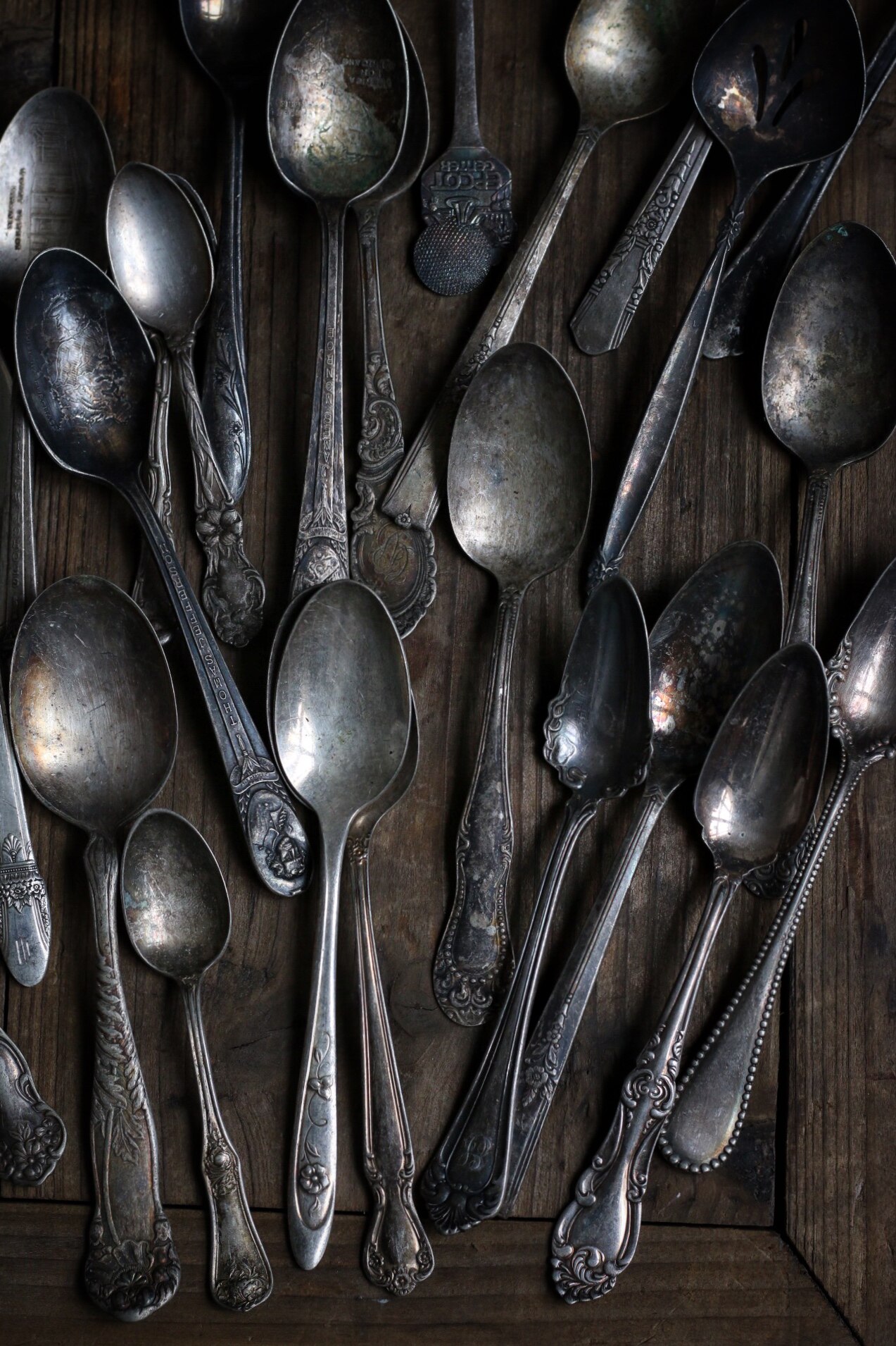 9-29 Western antiques Vintage antique retro photography silver-plated cutlery cutlery (second shop prop shop)