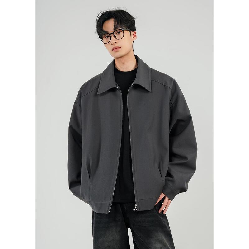 Lapel Flight Jacket for Men, American Style, Short Casual Trendy Brand Cleanfit Jacket, High-End Feel, 2026 Spring New Model Lapel Flight Jacket for Men, American Style, Short Casual Trendy Brand Cleanfit Jacket, High-End Feel, 2026 Spring New Model