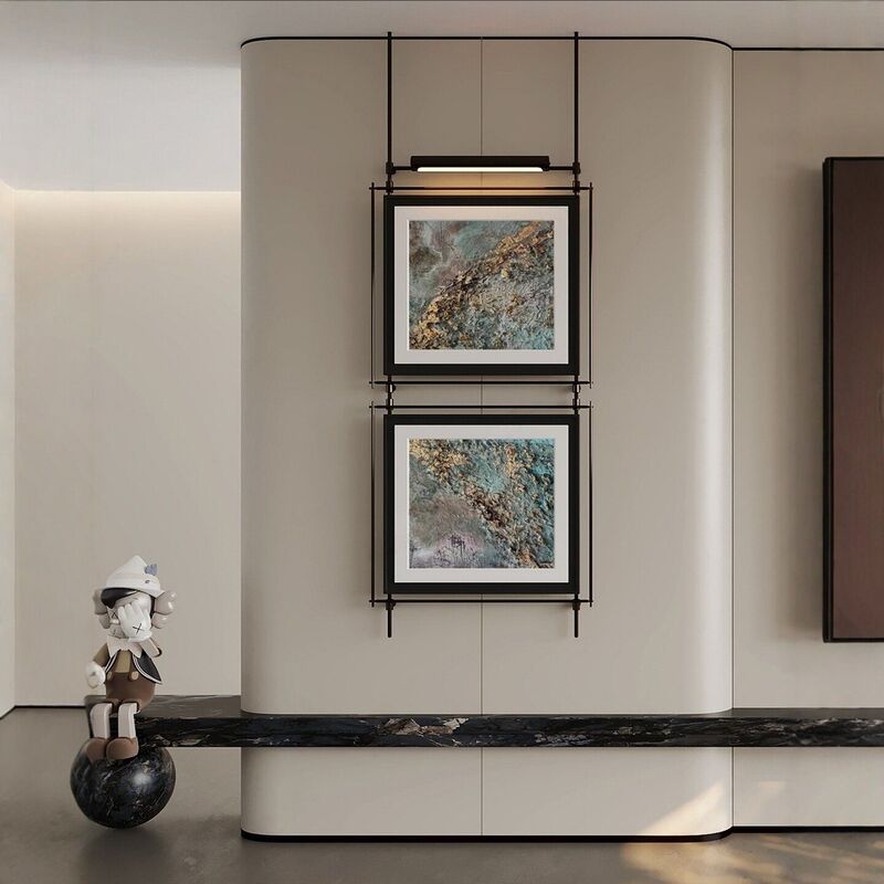 Metal Rod Decorative Painting for Entryway Background Wall, Wabi-Sabi Style Wall Hanging, Hotel Ambiance Light, Dining Room Clubhouse Hanging Painting Metal Rod Decorative Painting for Entryway Background Wall, Wabi-Sabi Style Wall Hanging, Hotel Ambiance Light, Dining Room Clubhouse Hanging Painting