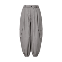 (Egg-shaped pants) Masfil 2024 summer new fashion elastic waist three-dimensional pocket overalls for women