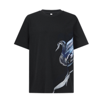 (Artist Inspiration) Marsfield 2024 Summer New Round Neck OKeeffe Black Loose T-shirt Tops for Women