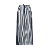 (Art Workshop) Masfiel 24 new summer fashion striped splicing denim loose wide-leg pants for women
