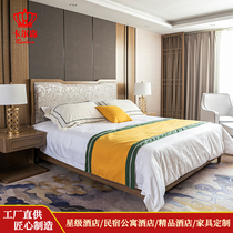 Star business hotel furniture Modern simple hotel rooms Master bed Bedside table engineering customization