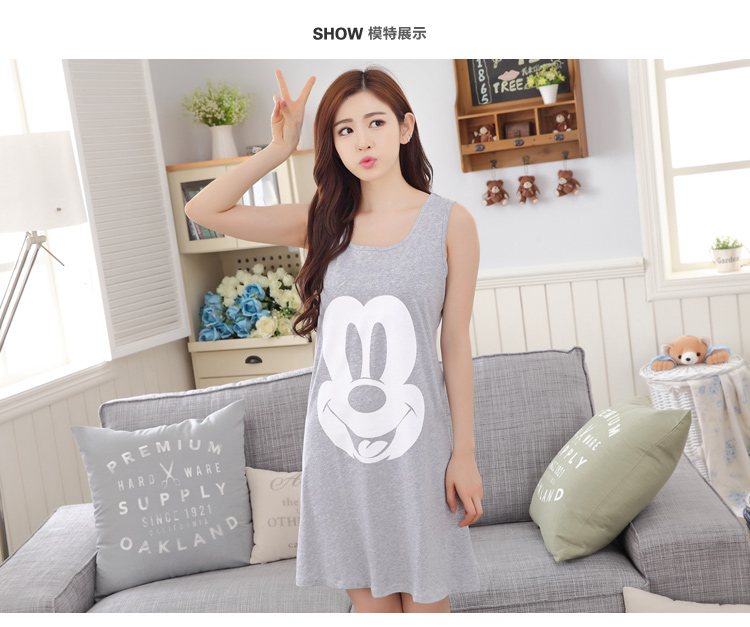 Đặc biệt hàng ngày mùa hè Hàn Quốc nightdress ladies bông ngắn tay áo XL vest đồ ngủ mùa hè không tay dịch vụ nhà