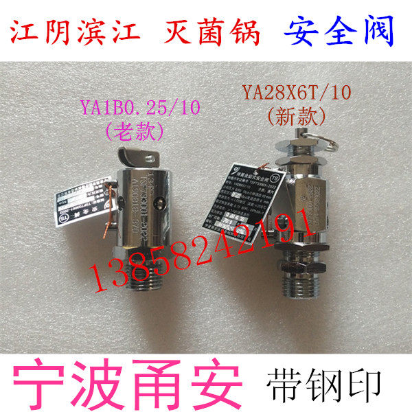 江阴滨江灭菌器原配件宁波甬安YA1B0.25/10整定压力0.22MPa安全阀