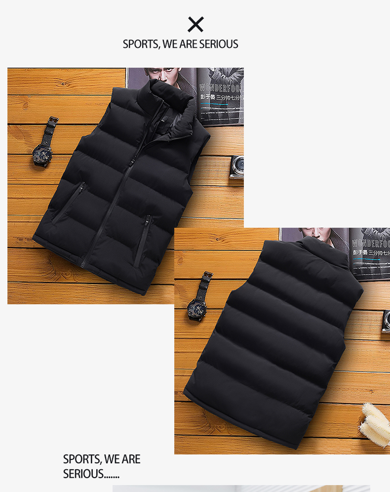 Vest nam thu đông thanh niên phiên bản Hàn Quốc xu hướng xuống áo vest cotton dày ấm áp áo khoác vest nam đẹp trai áo khoác mùa đông nam