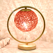 Table lamp Bedroom bed head lamp wedding Changming lamp red new wedding house Heqing accompanied wedding lamp light extravagant atmosphere LEDUO