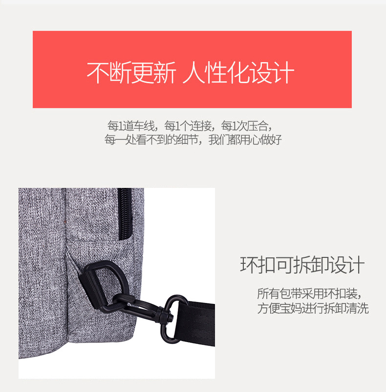 Túi mummy mới đa chức năng cho bé làm túi phân ra ánh sáng tăng và công suất lớn cho ghế ăn chế biến túi tùy chỉnh - Túi / túi Baby balo bim sua