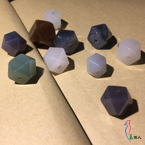 Handmade Hetian Jade meat powder gouache blue and white tobacco ash sugar powder green octagonal beads Joker artifact