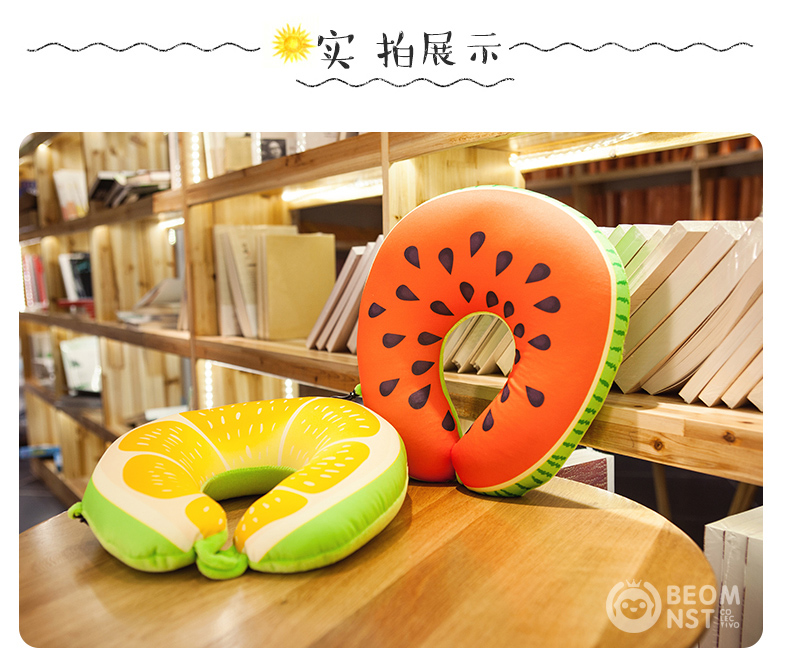 gối Cartoon chữ U hình chữ U cổ gối cổ tử cung gối ngủ trưa văn phòng gối trưa nghỉ cổ phản lực du lịch điều dưỡng gối U - Gối gối đầu