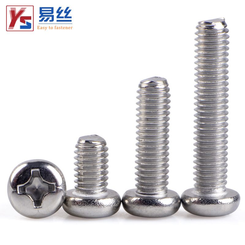 (M4) 304 Stainless steel round head screw Pan head cross bolt Screw 5 6 8 10 12 14 16