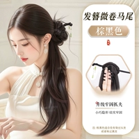 Чернильная заколка для волос с кисточкой из бамбука [коричнево-черный] слегка вьющийся стиль