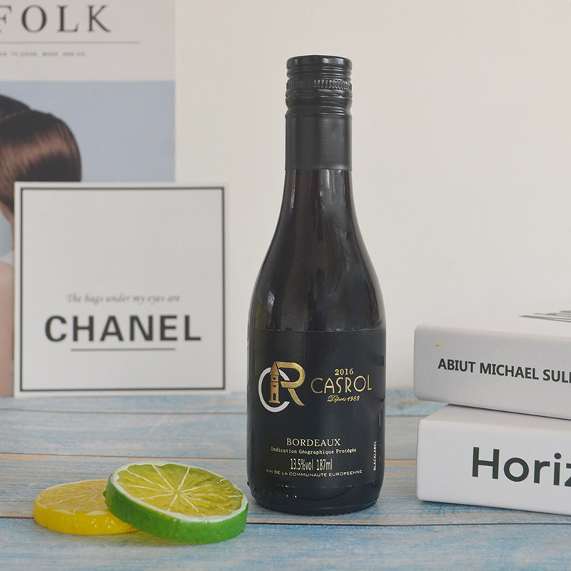 Red wine small wine version French Carol 187ml glass bottle dry red collection imported wine mini swing auction tasting