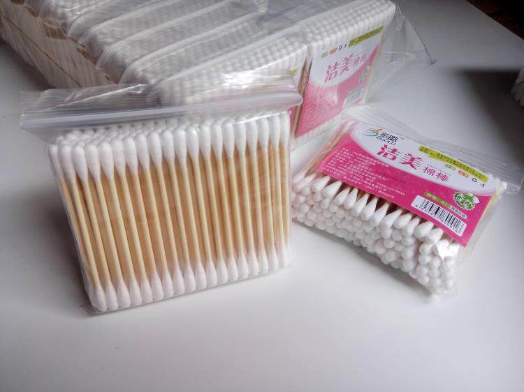 Jiemei high-quality disposable cotton swab wooden stick double-headed makeup cotton swab beauty makeup remover cleaning cotton swab