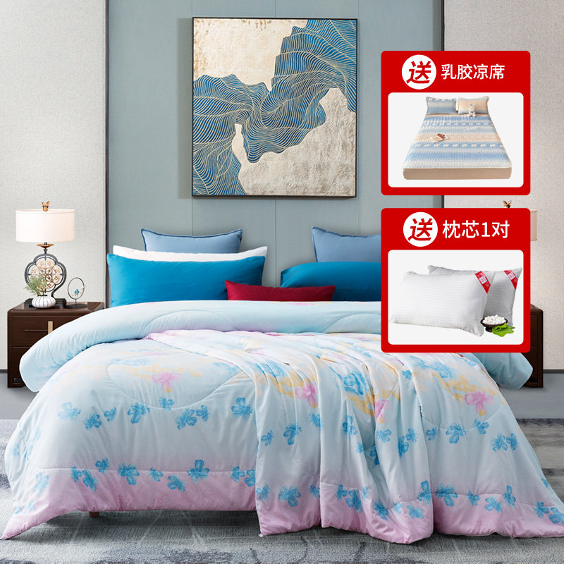 Jiangnan ancient rhyme 100% mulberry silk summer cool quilt air conditioner quilt kit