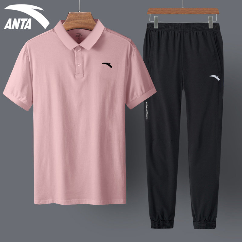 Anta Sports Suit Men's Official Web Flagship 2022 New Spring Speed Dry T-shirt Long Pants Running Casual Sportswear