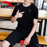 Мужской спортивный костюм, шелковая футболка, шорты, быстросохнущий комплект, для бега