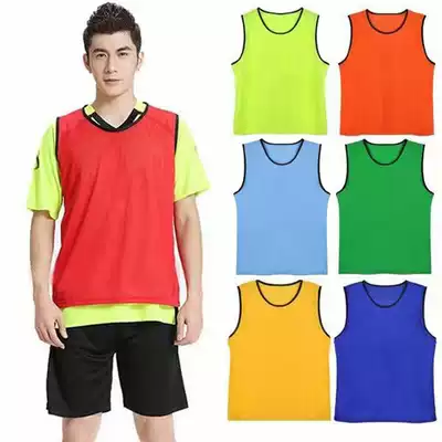 Mesh material boys football training vest team horse clip primary and secondary school students group match basketball team uniform