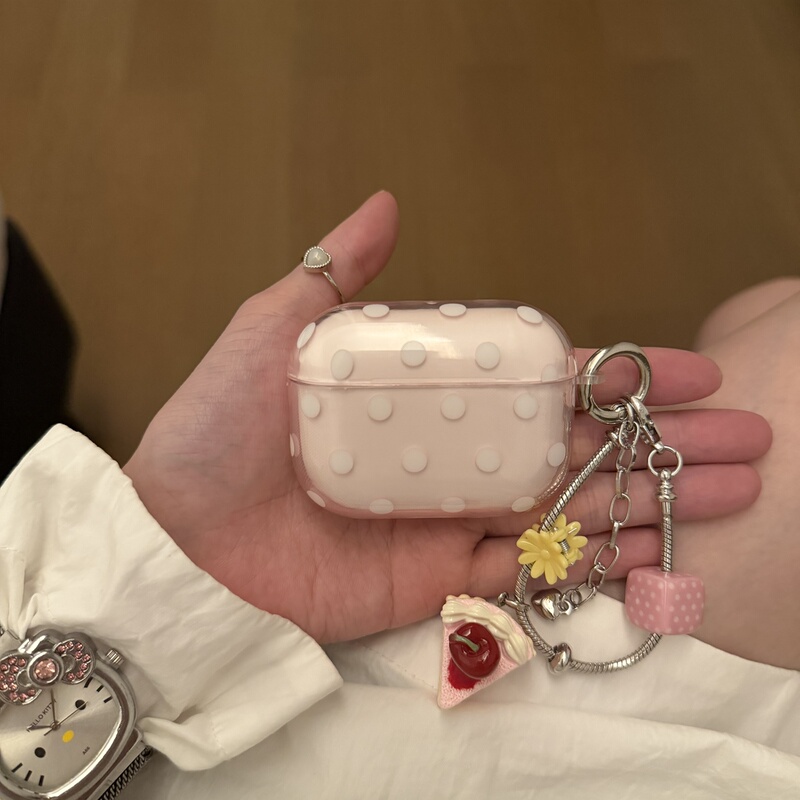 Ins Cream Pink Polka Dot Cute Cherry Cake Portable Protective Case for AirPods Pro Protective Case Airpods3 Earphone Case Apple Airpods2 Second and Third Generation Bluetooth Soft Case Ins Cream Pink Polka Dot Cute Cherry Cake Portable Protective Case for AirPods Pro Protective Case Airpods3 Earphone Case Apple Airpods2 Second and Third Generation Bluetooth Soft Case