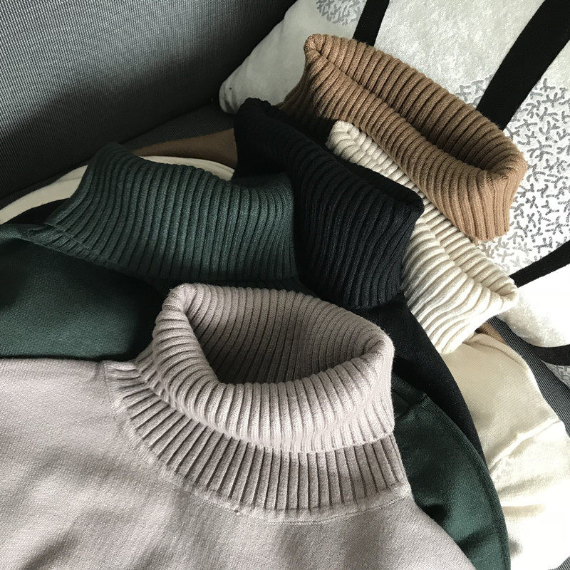 Foreign trade autumn and winter CHAO comfortable, soft, skin-friendly, loose and thin, high-necked side-opening wool dress, bottoming skirt for women