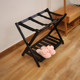 Convenient folding black fashionable business hotel cloakroom organizer solid wood indoor clothing storage rack