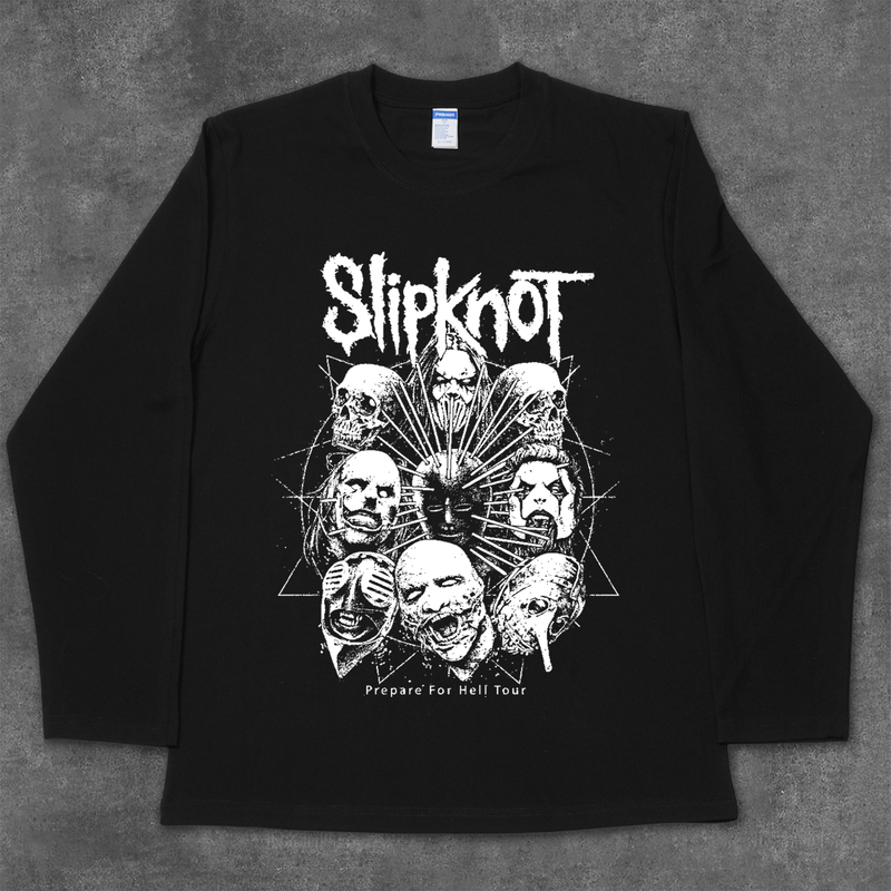 West Sea Zhaizhao Long-Sleeved T-Shirt Heavy Metal Slipknot Rock Punk Loose Round Neck Top West Sea Zhaizhao Long-Sleeved T-Shirt Heavy Metal Slipknot Rock Punk Loose Round Neck Top