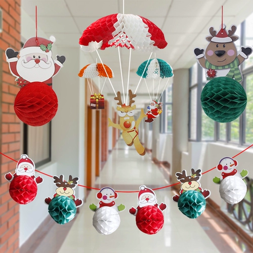 Рождественские украшения торговых торговых центров Окно Праздничная атмосфера Творческая снегоустройство