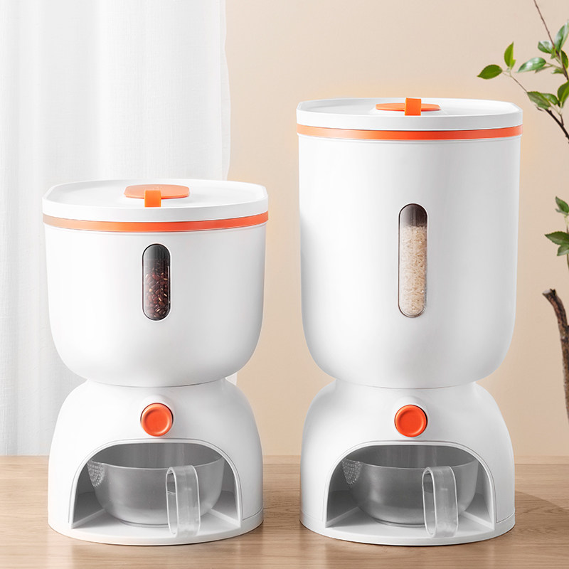 Creative rice barrel Home Insect-proof and moisture-proof sealing tank 13 catty 22 catty rice containing box Quantitative rice barrel grocery rice box