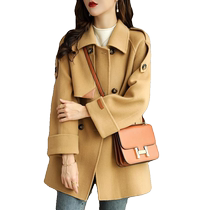 Advanced senses cashmere big coat woman small sub 2024 autumn winter new loose thickened wool suit jacket mid-length