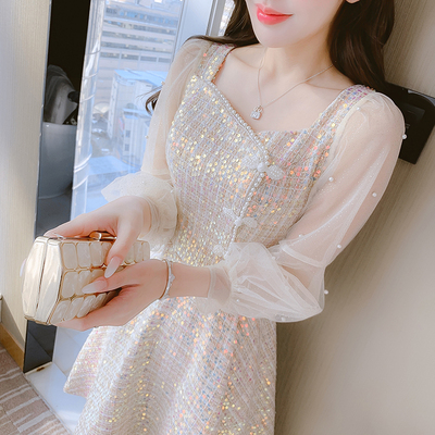 taobao agent Nail sequins, evening dress, autumn skirt, summer cheongsam, high-quality style, new collection, suitable for teen