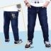 Quần jean bé trai cộng với phân bón tăng 2018 quần áo mùa thu mới cho bé quần dài giản dị quần rộng cỡ lớn thủy triều quan jean tre em Quần jean